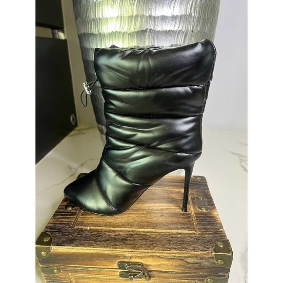 Steve Madden Quilted Stiletto Booties in Black - Picture 10 of 12